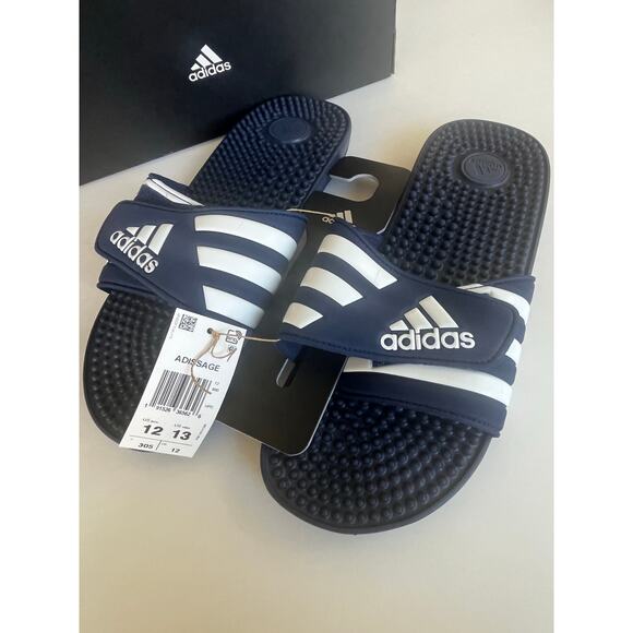 Adidas Adissage Sliders Navy Blue Size 12 - Picture 1 of 5